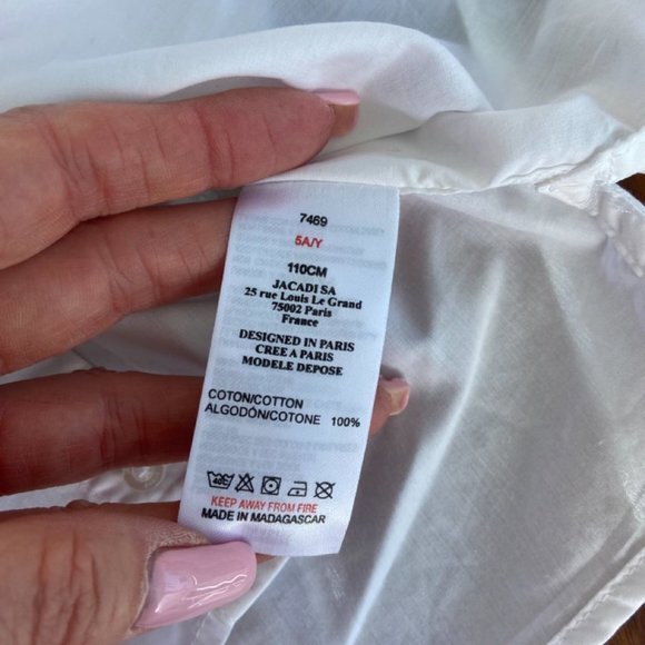 Jacadi Boy's White Button Front Shirt in Size 5 EUC - Picture 8 of 14